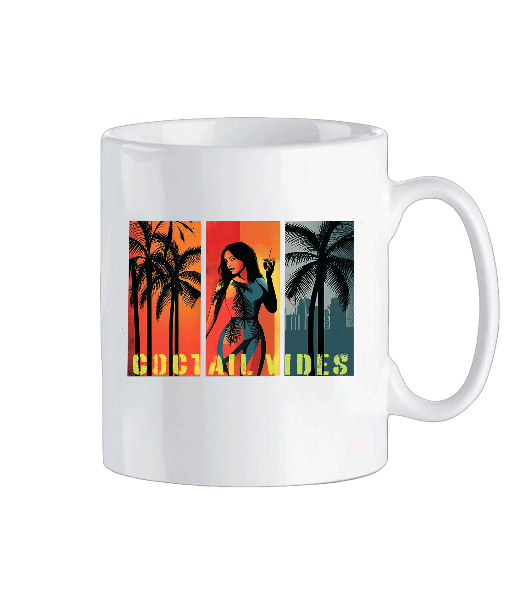 COCTAIL-VIDES-MUG Cocktail Vibes mug με μια τροπική εικόνα. - Image 1