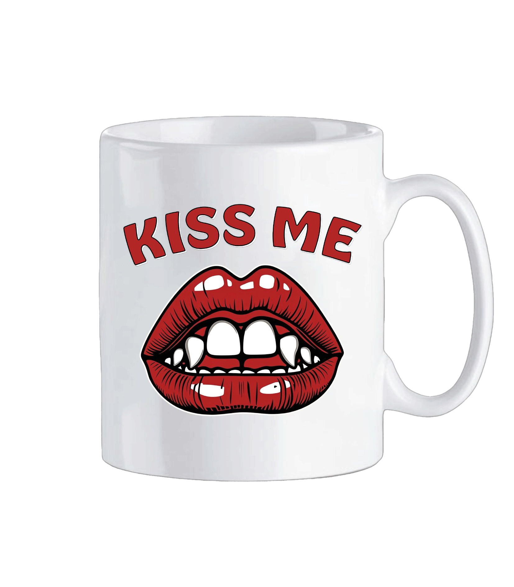 KISS-MY-MUG Kiss My mug με κόκκινα χείλη και δόντια τύπου Δράκουλα, - Image 1