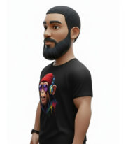 Colorful Monkey t-shirt Μαύρο - Image 3