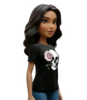 Deadly Skull t-shirt Μαύρο - Image 3
