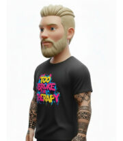Too Broke For Therapy t-shirt Μαύρο - Image 3