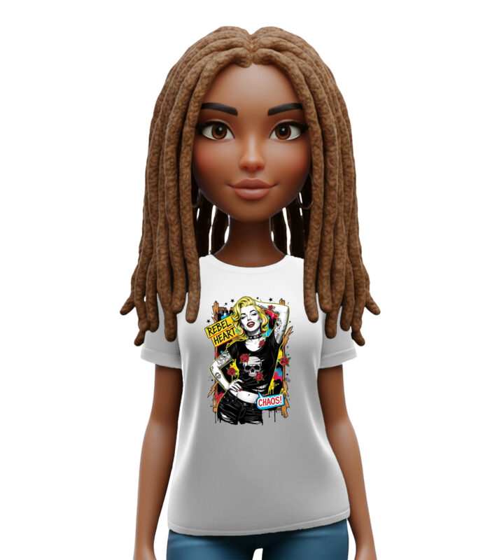 λευκό t-shirt Woman Chaos με comic inspired graphic design