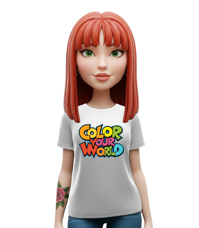 λευκό t-shirt colour your world με πολύχρωμο graffiti σχέδιο