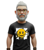Happy Face t-shirt Μαύρο