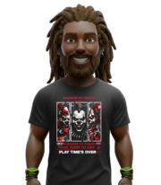 Μαύρο t-shirt madness of chaos με horror σχέδιο clown