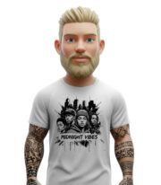 λευκό t-shirt midnight vibes με urban σχέδιο νυχτερινής πόλης