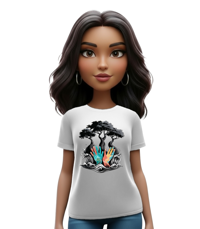 λευκό t-shirt Tree Of Life με artistic nature design και δέντρο