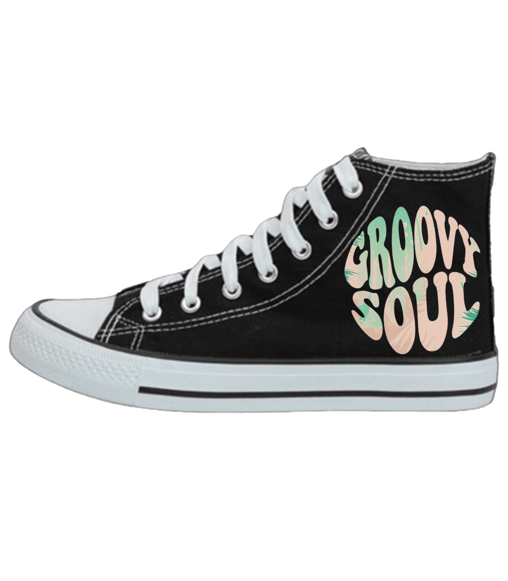 croovy soul shoes Υφασμάτινα sneakers με groovy soul στάμπα, ρυθμό, στυλ και καθημερινή άνεση. - Image 1