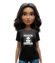 μαύρο t-shirt hidden dream με artistic portrait design