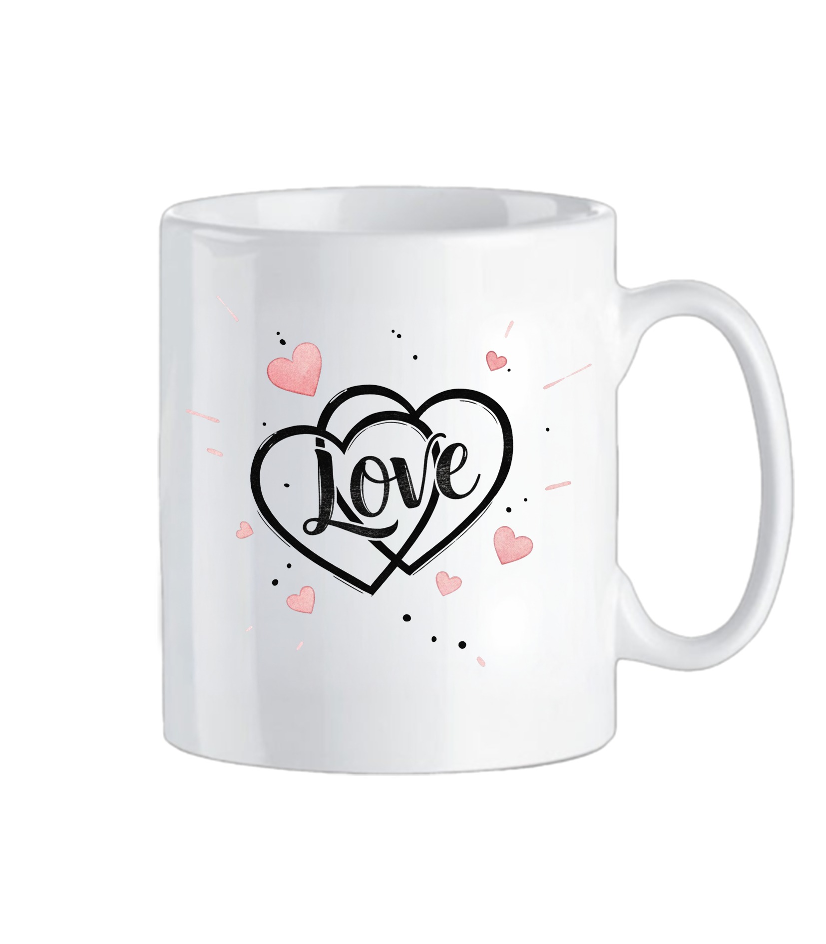 love 2.jpg Love mug με το κείμενο Love και δύο καρδιές, - Image 1