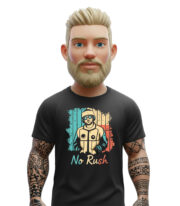 No Rush t-shirt μαύρο με χαλαρό χαρακτήρα και vintage σχέδιο