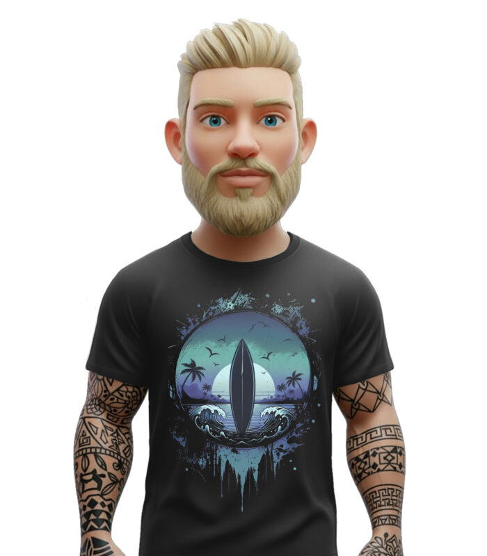 Wave Therapy t-shirt μαύρο
