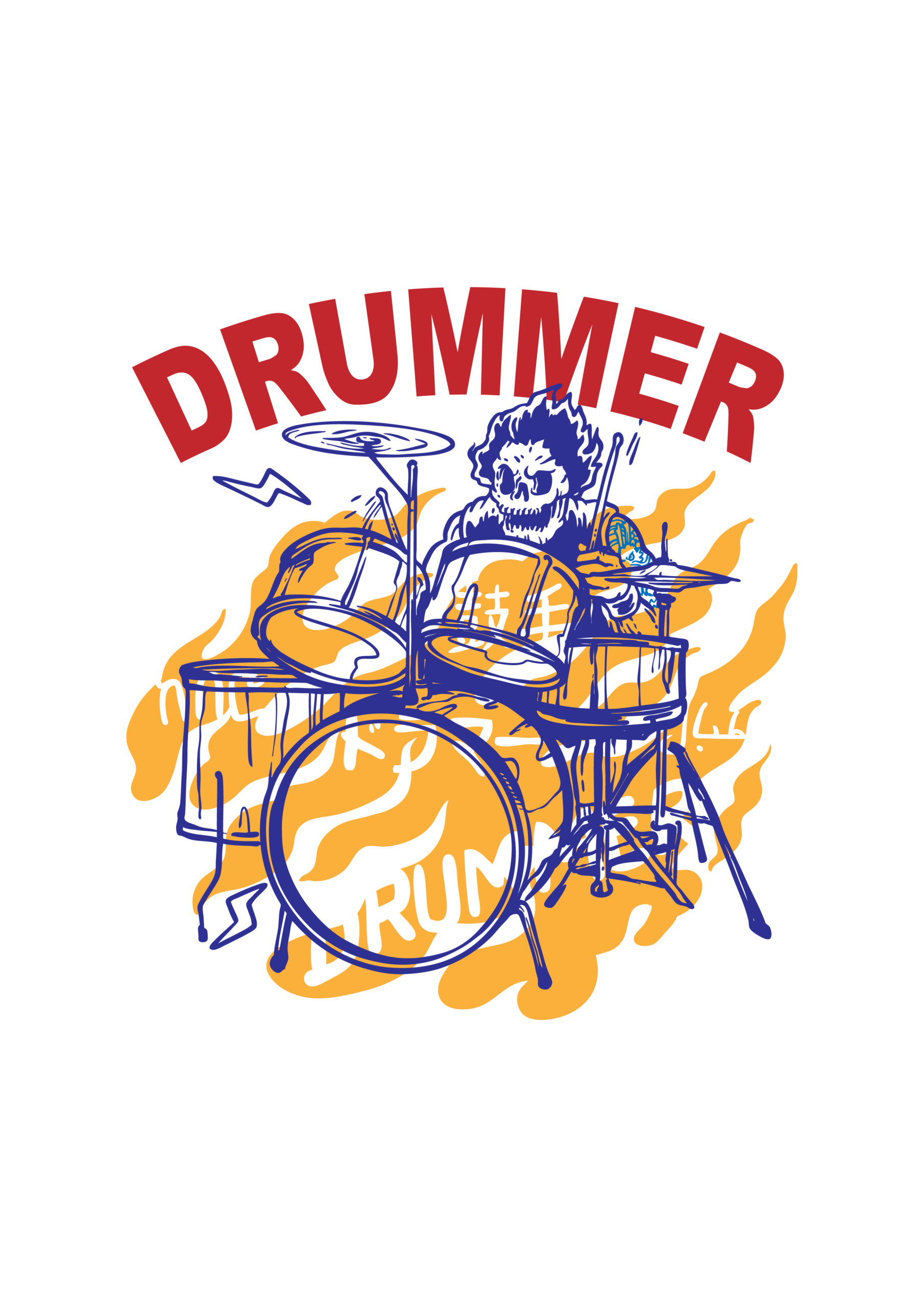 DRUMMER Drummer στάμπα δυναμικό design